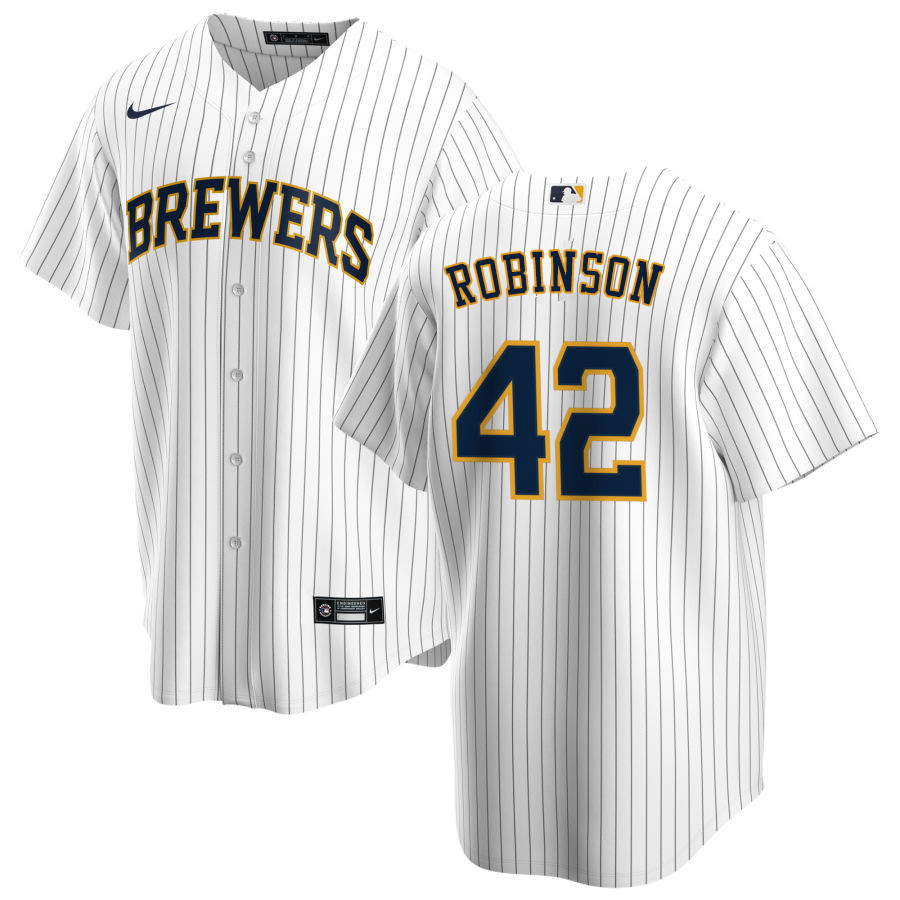 Nike Men #42 Jackie Robinson Milwaukee Brewers Baseball Jerseys Sale-White